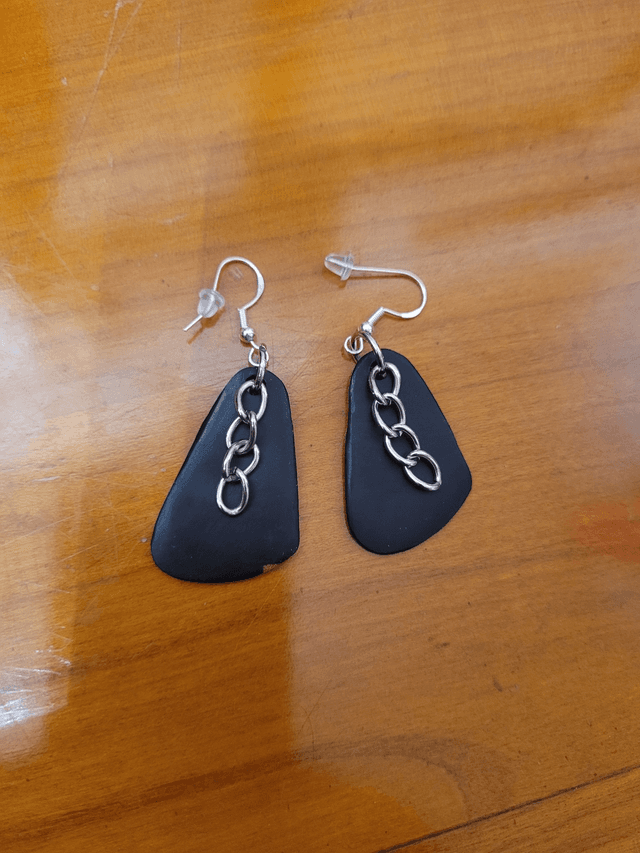 Boucles d&#039;oreilles - Ebene, metal - Crochet en argent